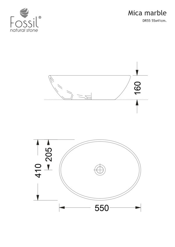 Nιπτήρας Επιτραπέζιος απο Φυσική πέτρα - Fossil Míca Marble DR55