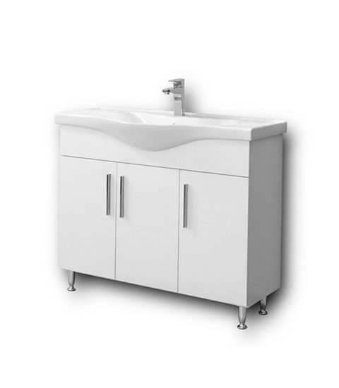 Σετ Έπιπλο Μπάνιου - SIENA WHITE 100 9SSI100GL0W Πάγκο 96x34x83cm