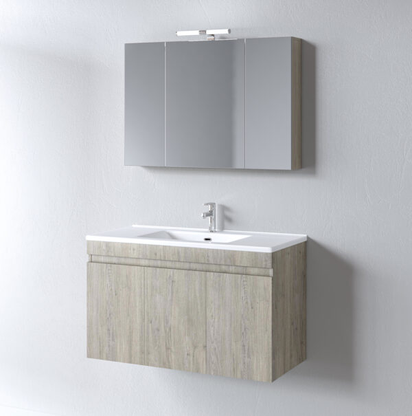 Σετ Έπιπλο Μπάνιου - OMEGA BEIGE OAK 120 9SOM120BOW Πάγκο 120x46x60 με μια γούρνα