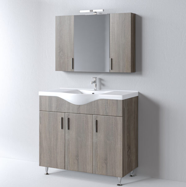 Σετ Έπιπλο Μπάνιου - SIENA SONOMA DARK 100 9SSI100SD0W Πάγκο 96x34x83cm