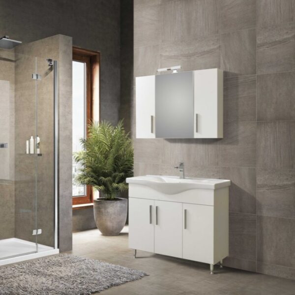 Σετ Έπιπλο Μπάνιου - SIENA WHITE 100 9SSI100GL0W Πάγκο 96x34x83cm