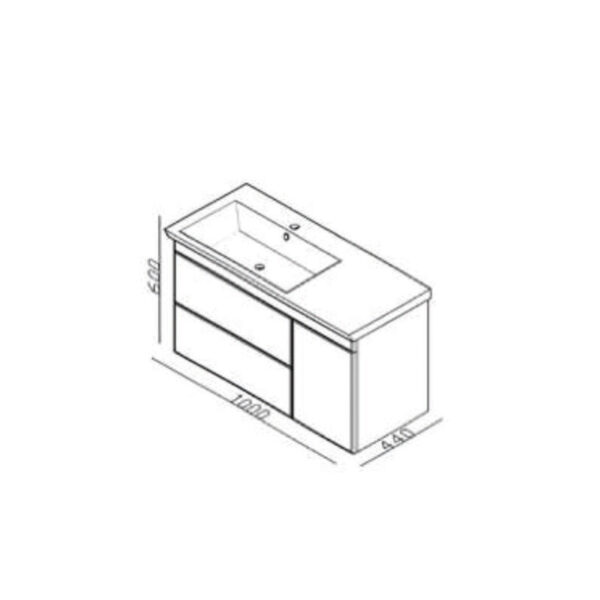 Σετ Έπιπλο Μπάνιου - DODE WHITE 100 9SDO100WH0 Πάγκο 100x44x60