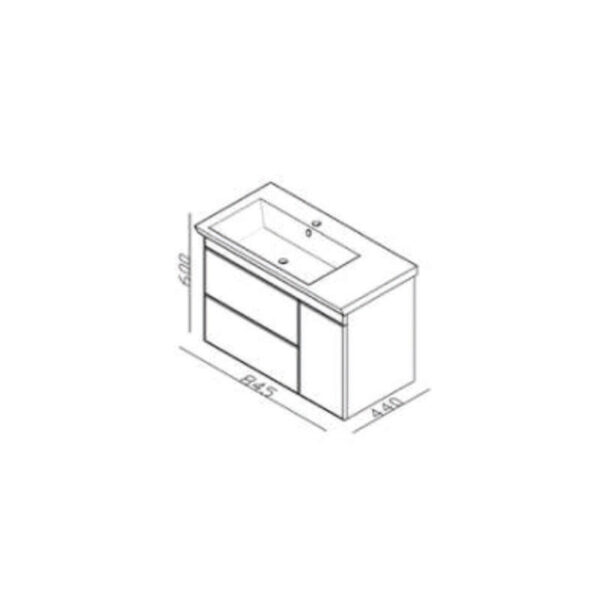 Σετ Έπιπλο Μπάνιου - DODE WHITE 85 9SDO085WH0 Πάγκο 84,5x44x60