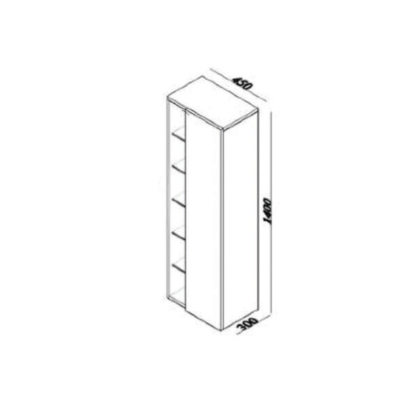Στήλη - RITHO LEGNANO 45 3CRI045LE0 Κρεμαστή 45x30x140 μελαμίνη mdf 18 mm