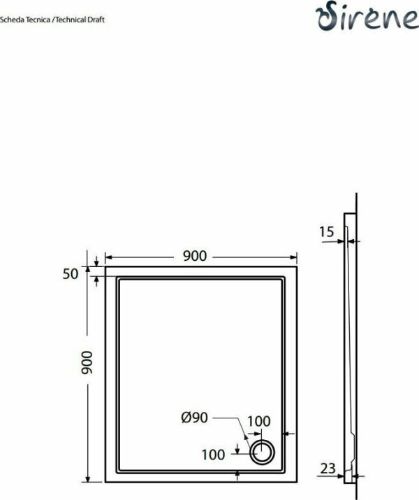 Ντουζιέρα Ακρυλική - Sirene Εxtra flat E8080/9090-300