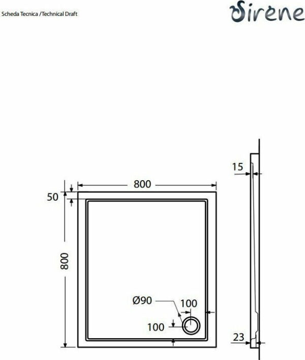 Ντουζιέρα Ακρυλική - Sirene Εxtra flat E8080/9090-300