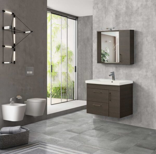Σετ Έπιπλο Μπάνιου - Ibiza Oak Anthracite 80 Πάγκο 79x44x60 9SIB080OA0
