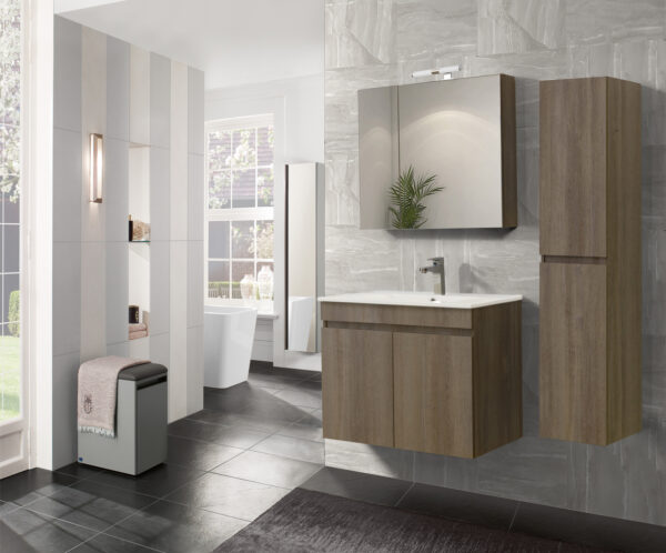 Σετ Έπιπλο Μπάνιου - OMEGA GREY OAK 75 9SOM075GONW Πάγκο 72x44x60cm