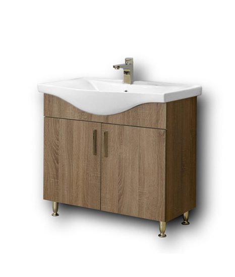 Σετ Έπιπλο Μπάνιου - SIENA SONOMA DARK 90 9SSI090SD0W Πάγκο 90x34x83cm