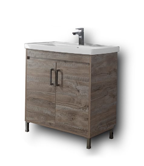 Σετ Έπιπλο Μπάνιου - SAVINA NATURAL OAK 80 9SSA080NO0W Πάγκος 77x44x83cm