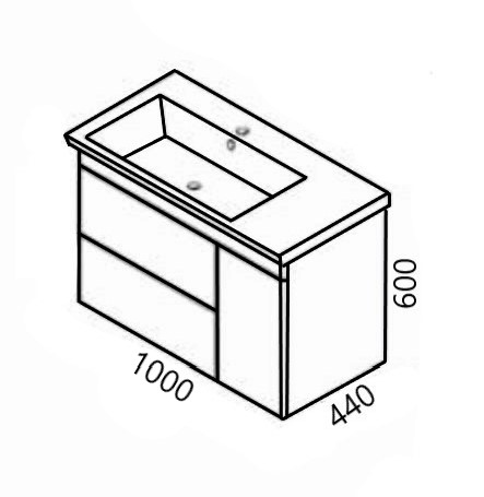 Σετ Έπιπλο Μπάνιου - Ibiza Oak Λευκό 100 Πάγκο 100x44x60 9SIB100GL0