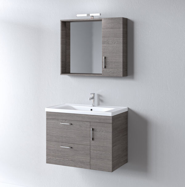 Σετ Έπιπλο Μπάνιου - Ibiza Oak Anthracite 80 Πάγκο 79x44x60 9SIB080OA0