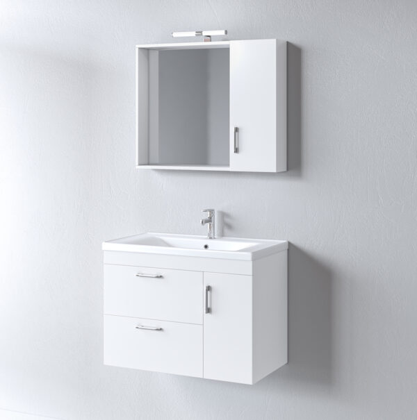 Σετ Έπιπλο Μπάνιου - Ibiza Oak Λευκό 80 Πάγκο 79x44x60 9SIB080GL0