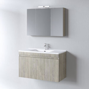 Σετ Έπιπλο Μπάνιου - OMEGA BEIGE OAK 100 9SOM100BONW Πάγκο 97x44x60cm