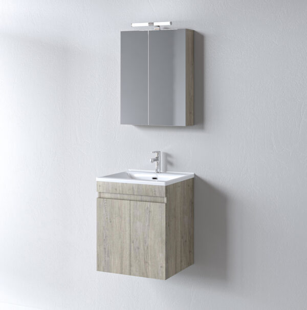 Σετ Έπιπλο Μπάνιου - OMEGA BEIGE OAK 55 9SOM055BONW Πάγκο 51x44x60