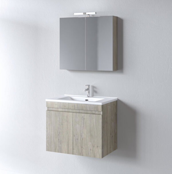 Σετ Έπιπλο Μπάνιου - OMEGA BEIGE OAK 75 9SOM075BONW Πάγκο 72x44x60