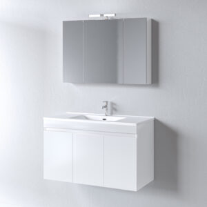 Σετ Έπιπλο Μπάνιου - OMEGA WHITE 100 9SOM100GLNW Πάγκο 97x44x60cm