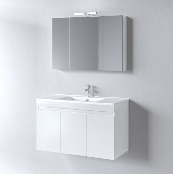Σετ Έπιπλο Μπάνιου - OMEGA WHITE 100 9SOM100GLNW Πάγκο 97x44x60cm