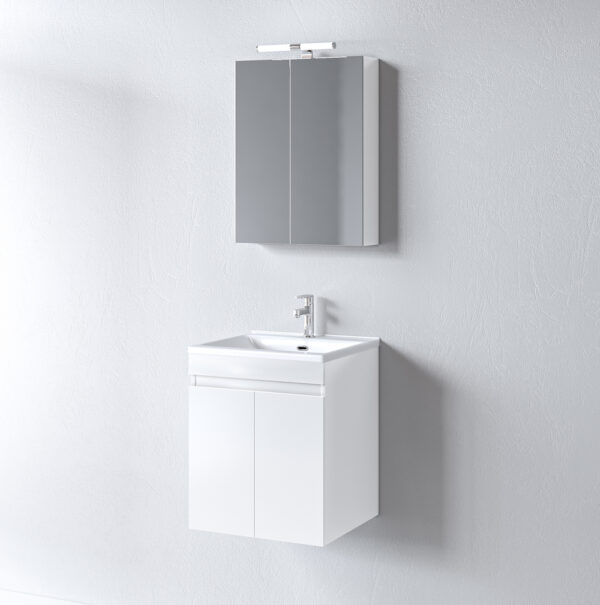 Σετ Έπιπλο Μπάνιου - OMEGA WHITE 55 9SOM055GL0W Πάγκο 51x44x60