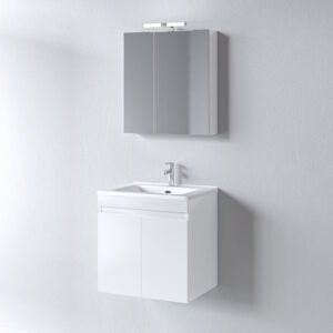 Σετ Έπιπλο Μπάνιου - OMEGA WHITE 65 9SOM065GLNW Πάγκο 62x44x57cm