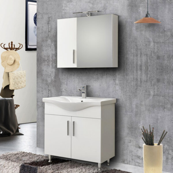 Σετ Έπιπλο Μπάνιου - SIENA WHITE 90 9SSI090GL0W Πάγκο 90x34x83cm