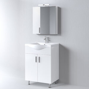 Σετ Έπιπλο Μπάνιου - SIENA WHITE 65 9SSI065GL0W Πάγκο 61x34x83cm