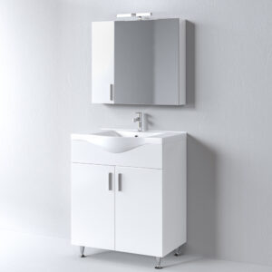 Σετ Έπιπλο Μπάνιου - SIENA WHITE 75 9SSI075GL0W Πάγκο 72x34x83cm