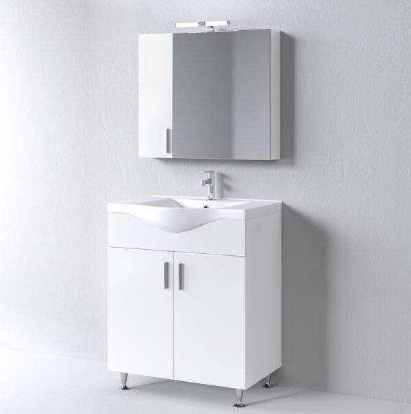 Σετ Έπιπλο Μπάνιου - SIENA WHITE 75 9SSI075GL0W Πάγκο 72x34x83cm