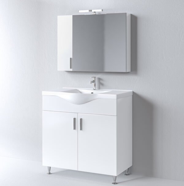 Σετ Έπιπλο Μπάνιου - SIENA WHITE 90 9SSI090GL0W Πάγκο 90x34x83cm
