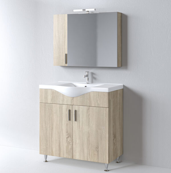 Σετ Έπιπλο Μπάνιου - SIENA SONOMA 90 9SSI090SN0W Πάγκο 90x34x83cm