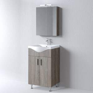 Σετ Έπιπλο Μπάνιου - SIENA SONOMA DARK 55 9SSI055SD0W Πάγκο 51x34x83cm