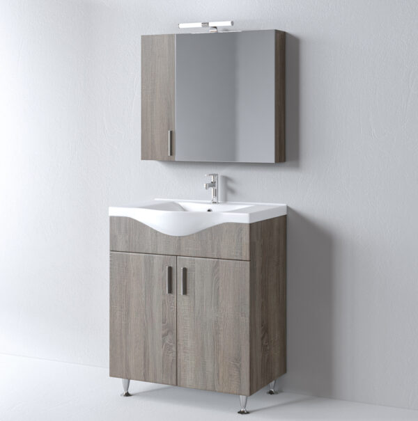 Σετ Έπιπλο Μπάνιου - SIENA SONOMA DARK 75 9SSI075SD0W Πάγκο 72x34x83cm
