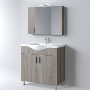 Σετ Έπιπλο Μπάνιου - SIENA SONOMA DARK 90 9SSI090SD0W Πάγκο 90x34x83cm