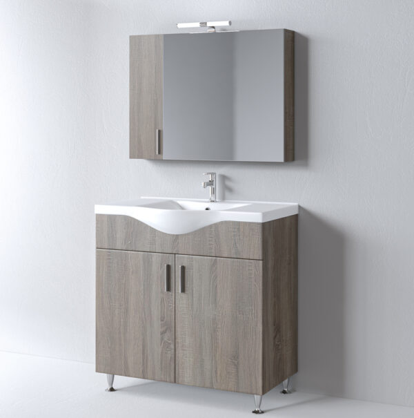 Σετ Έπιπλο Μπάνιου - SIENA SONOMA DARK 90 9SSI090SD0W Πάγκο 90x34x83cm