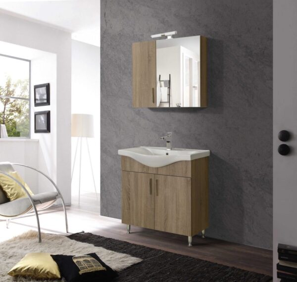 Σετ Έπιπλο Μπάνιου - SIENA SONOMA DARK 90 9SSI090SD0W Πάγκο 90x34x83cm