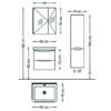Σετ Έπιπλο Μπάνιου - BELE WHITE 60 9SBE060WH0 Πάγκο 60x46x55