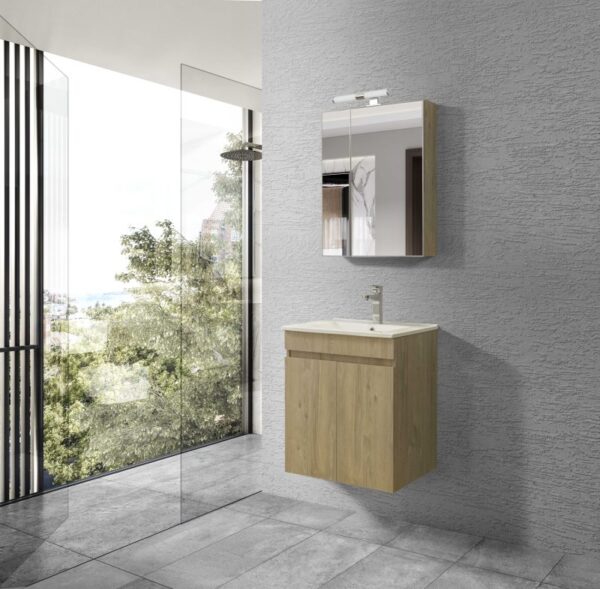 Σετ Έπιπλο Μπάνιου - OMEGA BEIGE OAK 55 9SOM055BONW Πάγκο 51x44x60