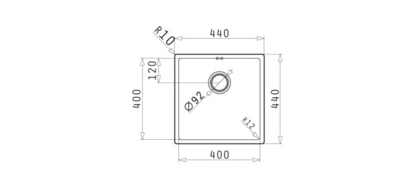 Νεροχύτης Ανοξείδωτος – Pyramis ASTRIS 40X40 1B