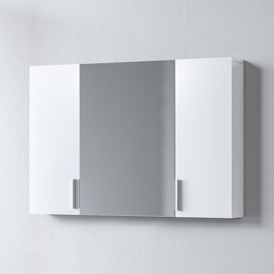 Καθρέφτης - SIENA WHITE 100 3MSI100GL0W με ντουλάπια 96x14x65cm